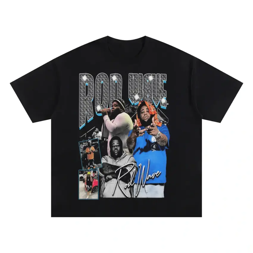 Rod Wave Beautiful Mind Oversized Black Graphic Tee
