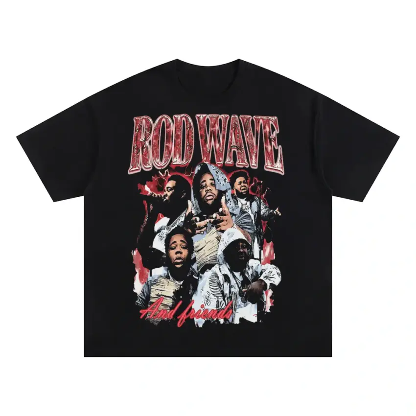 Rod Wave All American Oversized Black Graphic Tee