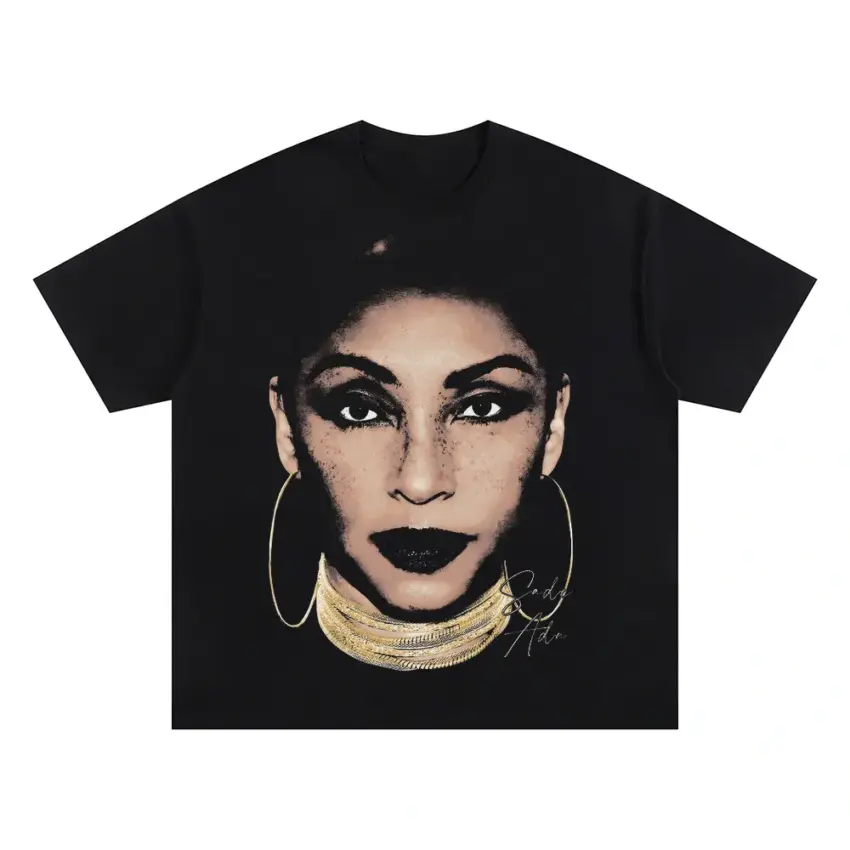 Sade Adu Smooth Operator Oversized Black Graphic Tee