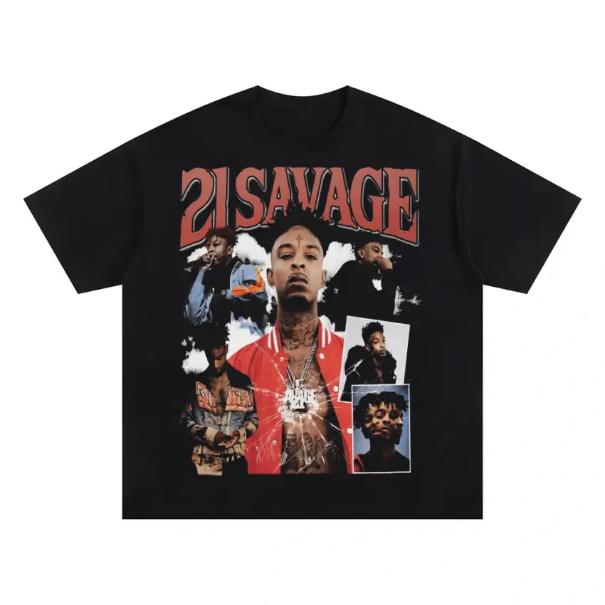 Savage Mode Collage Oversized Black Graphic Tee
