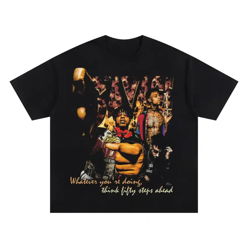 Savage Wisdom Collage Oversized Black Graphic Tee