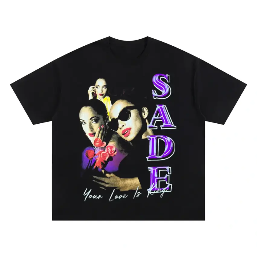 Sade Your Love Is King Oversized Black Graphic Tee