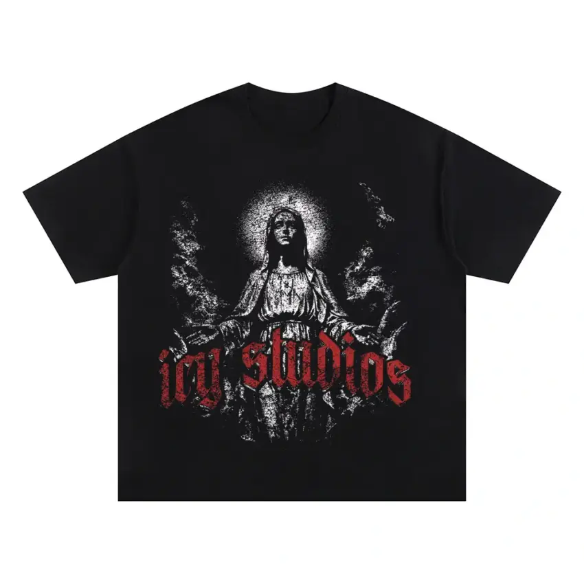 Streetwear Saint Oversized Black Graphic Tee