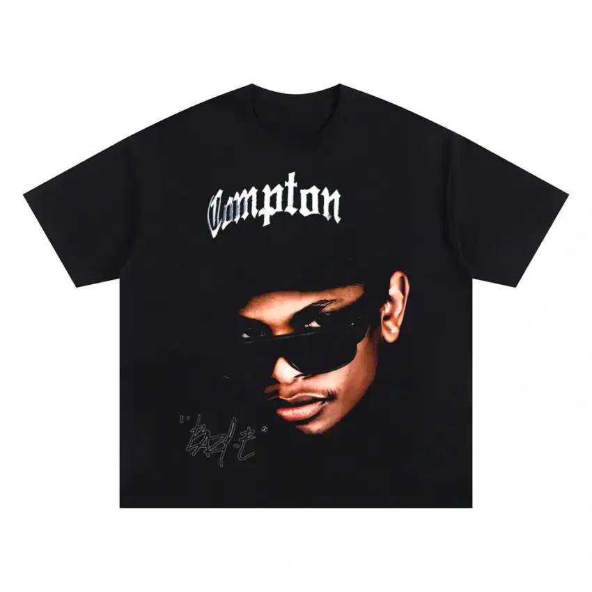 Straight Outta Compton Oversized Black Graphic Tee
