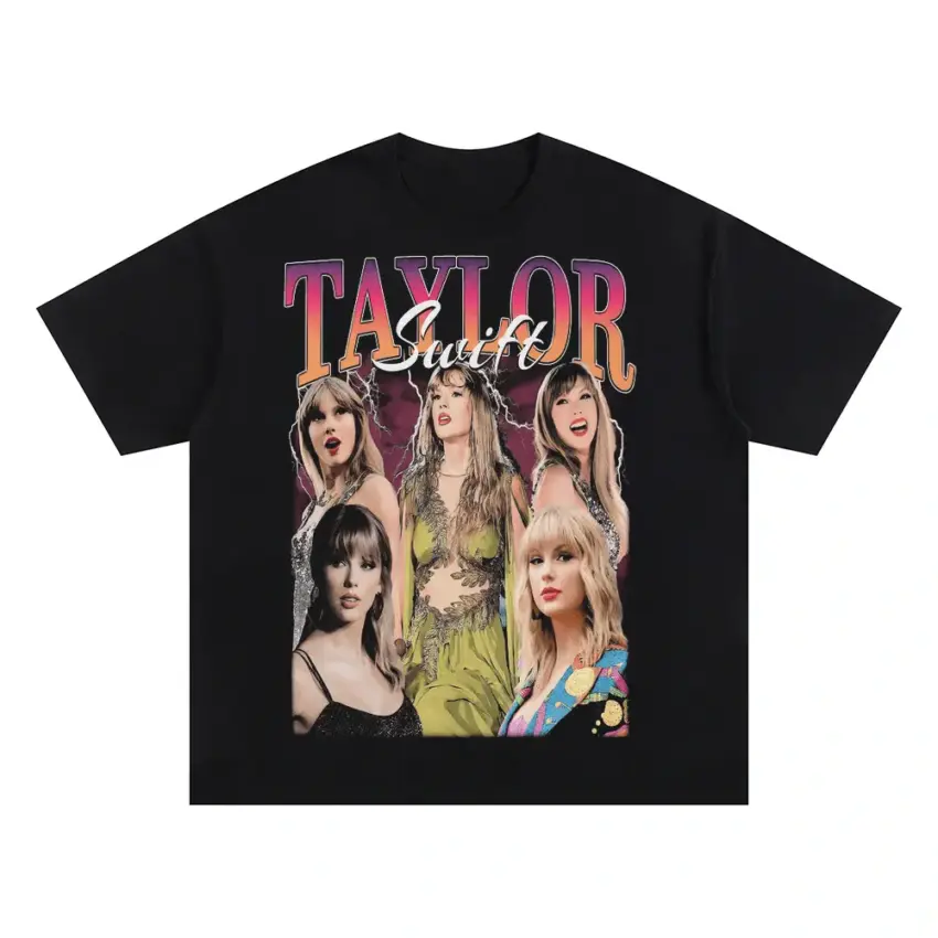 Taylor Swift Era Chronicles Oversized Black Graphic Tee
