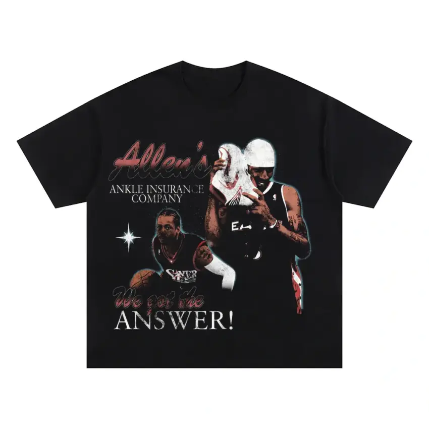 The Answer Oversized Black Graphic Tee