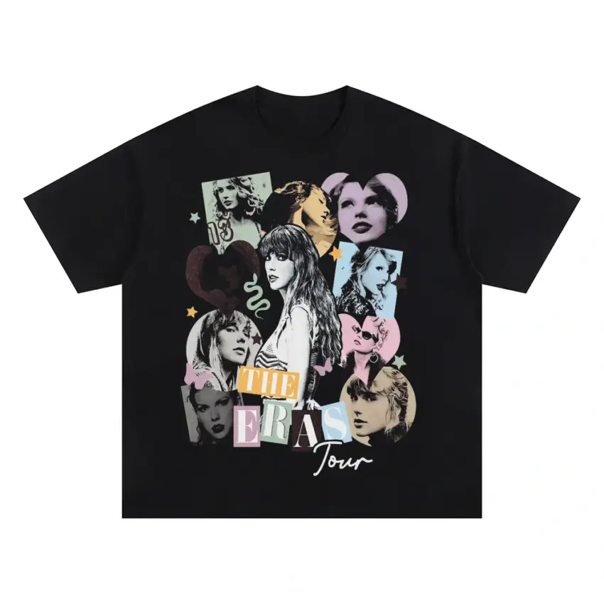 Taylor Swift On Tour Oversized Black Graphic Tee