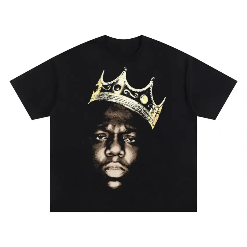The Notorious BIG King Of New York Oversized Black Graphic Tee