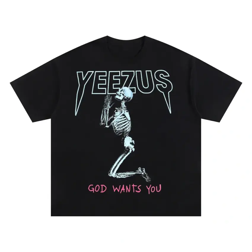 Yeezus Tour Skeleton Oversized Black Graphic Tee