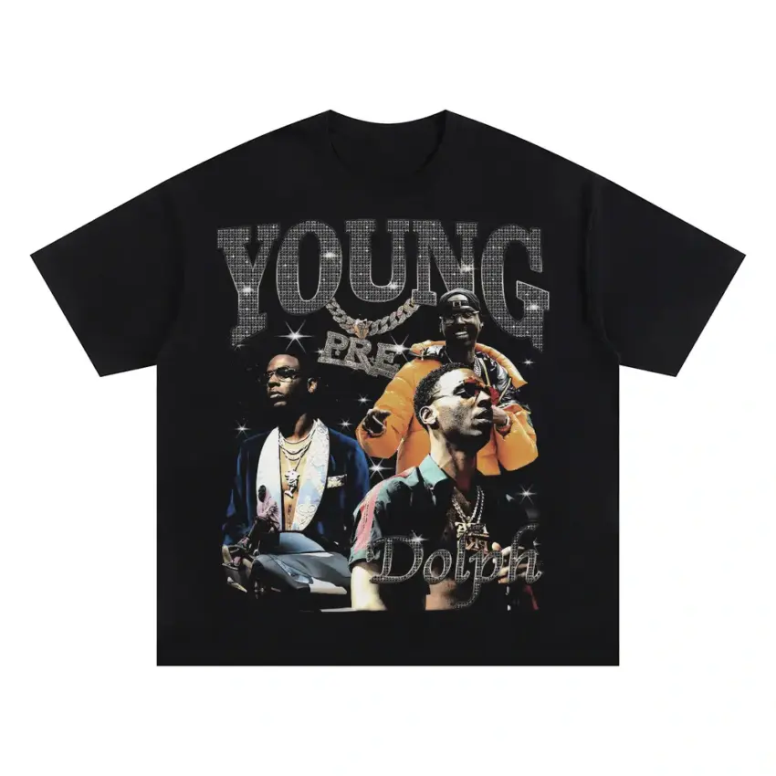 Young Dolph Role Model Oversized Black Graphic Tee