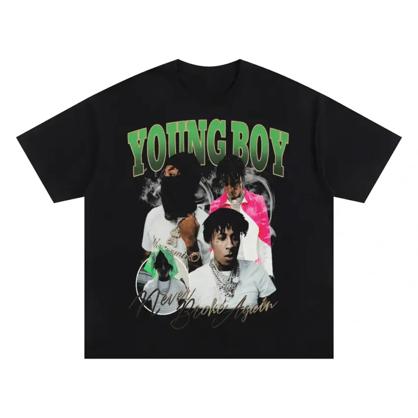 Youngboy Slime Aesthetic Oversized Black Graphic Tee