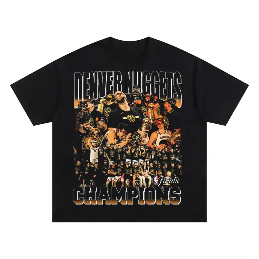 Denver Nuggets Mile High Championship Oversized Black Graphic Tee
