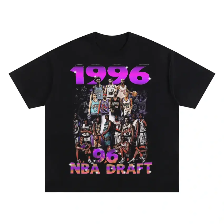 NBA Draft 1996 A Legendary Class Oversized Black Graphic Tee