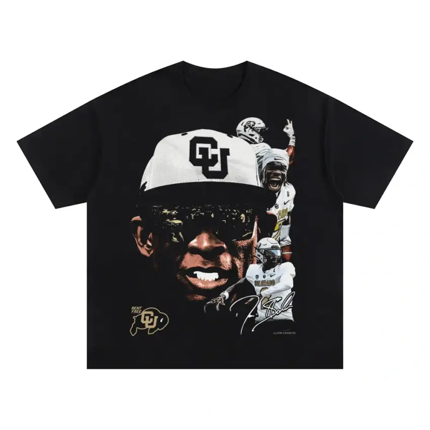 Coach Prime Effect Oversized Black Graphic Tee