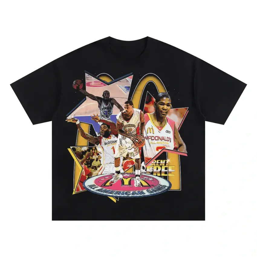 The Big Three Oversized Black Graphic Tee