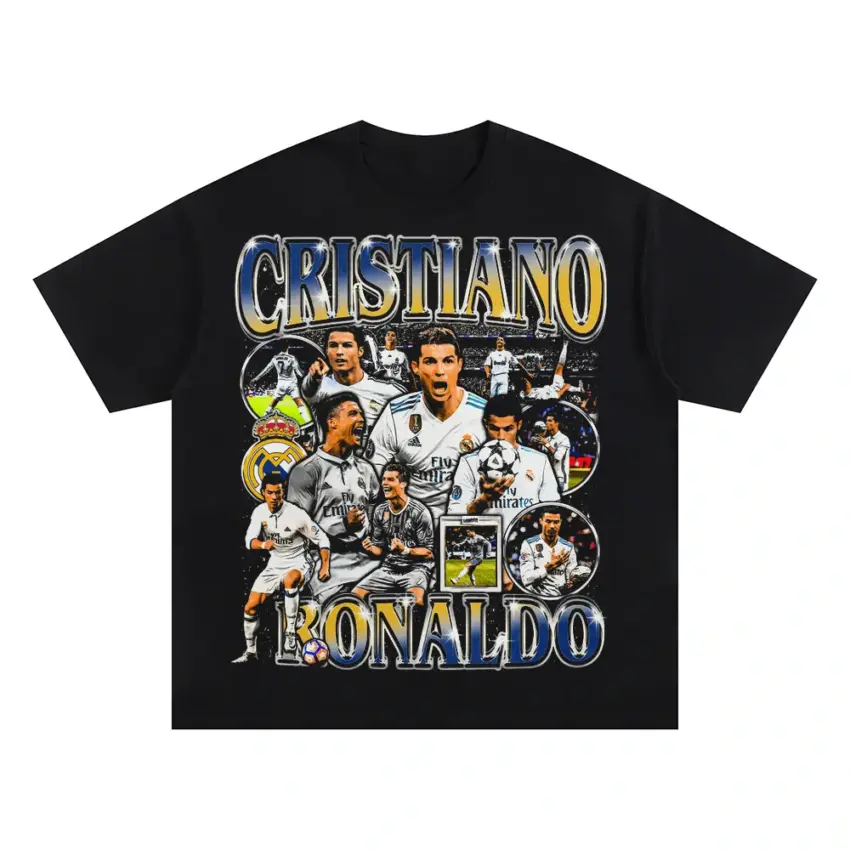 A Portrait Of Dominance Oversized Black Graphic Tee