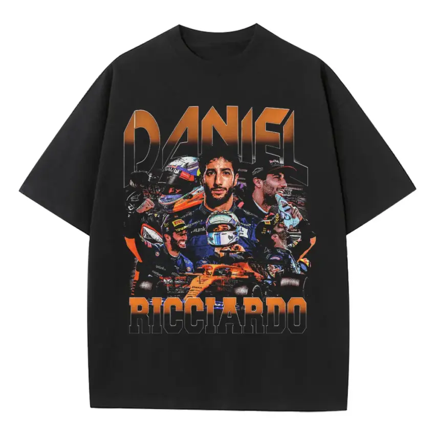 Daniel Ricciardo The Honey Badger Heavyweight Oversized Black Graphic Tee