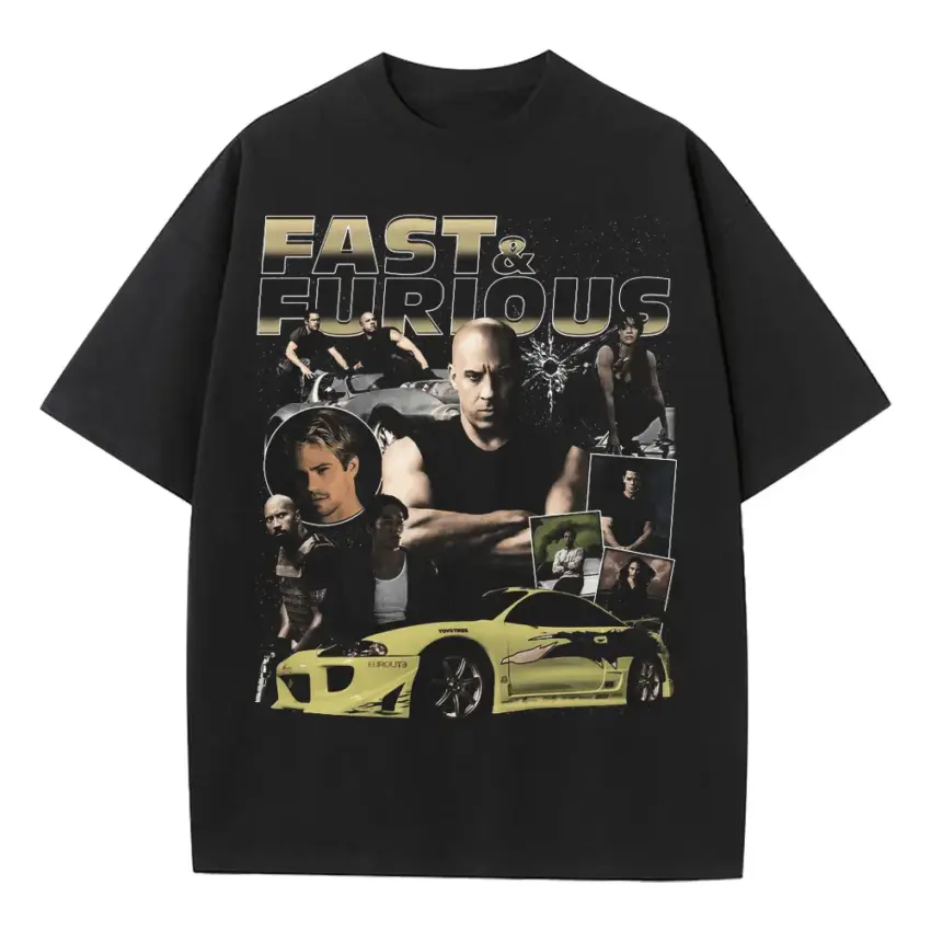 A Quarter Mile At A Time Heavyweight Oversized Black Graphic Tee
