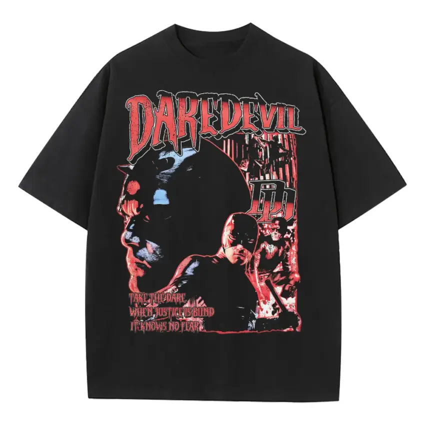 Let The Devil Out Heavyweight Oversized Black Graphic Tee
