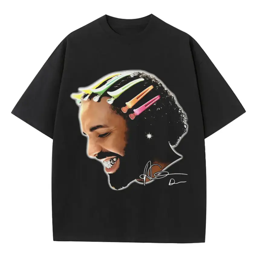 Adonis Graham Portrait Heavyweight Oversized Black Graphic Tee