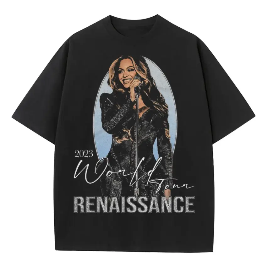 Beyonce Renaissance World Tour Heavyweight Oversized Black Graphic Tee