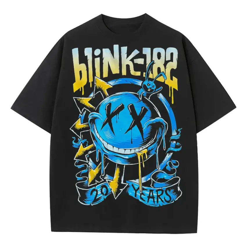 Blink 182 Twenty Years Heavyweight Oversized Black Graphic Tee