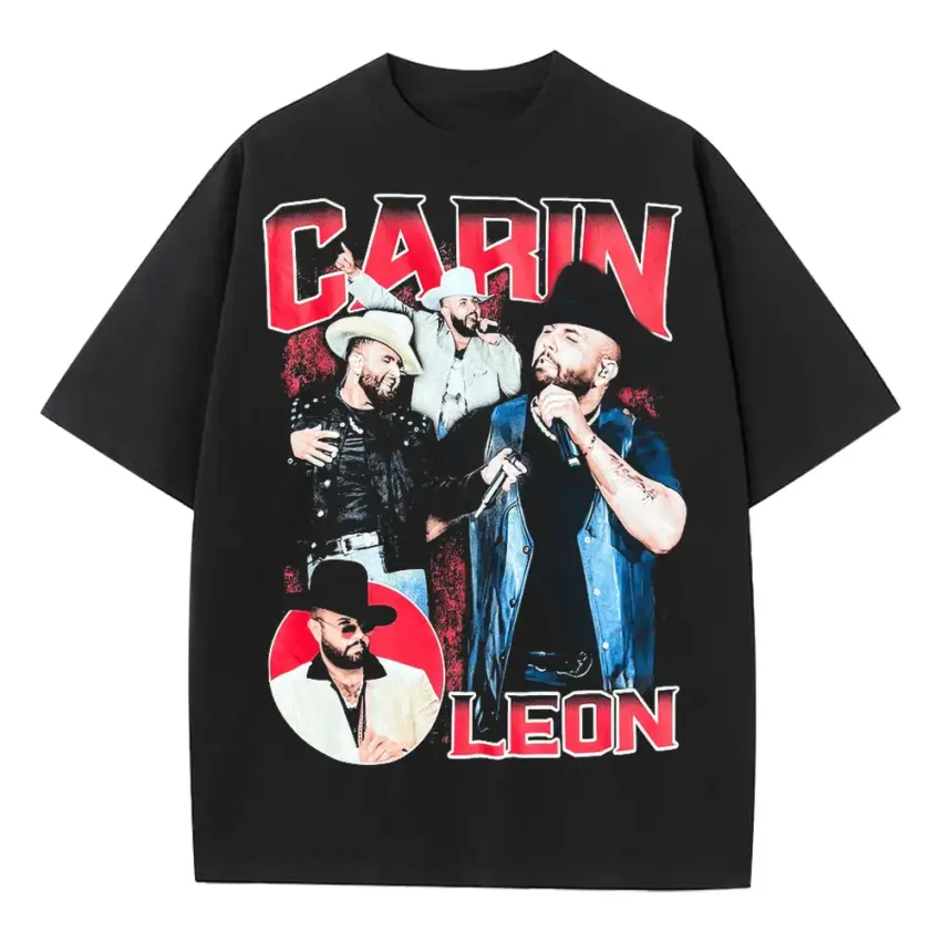 Carin Leon Regional Star Heavyweight Oversized Black Graphic Tee
