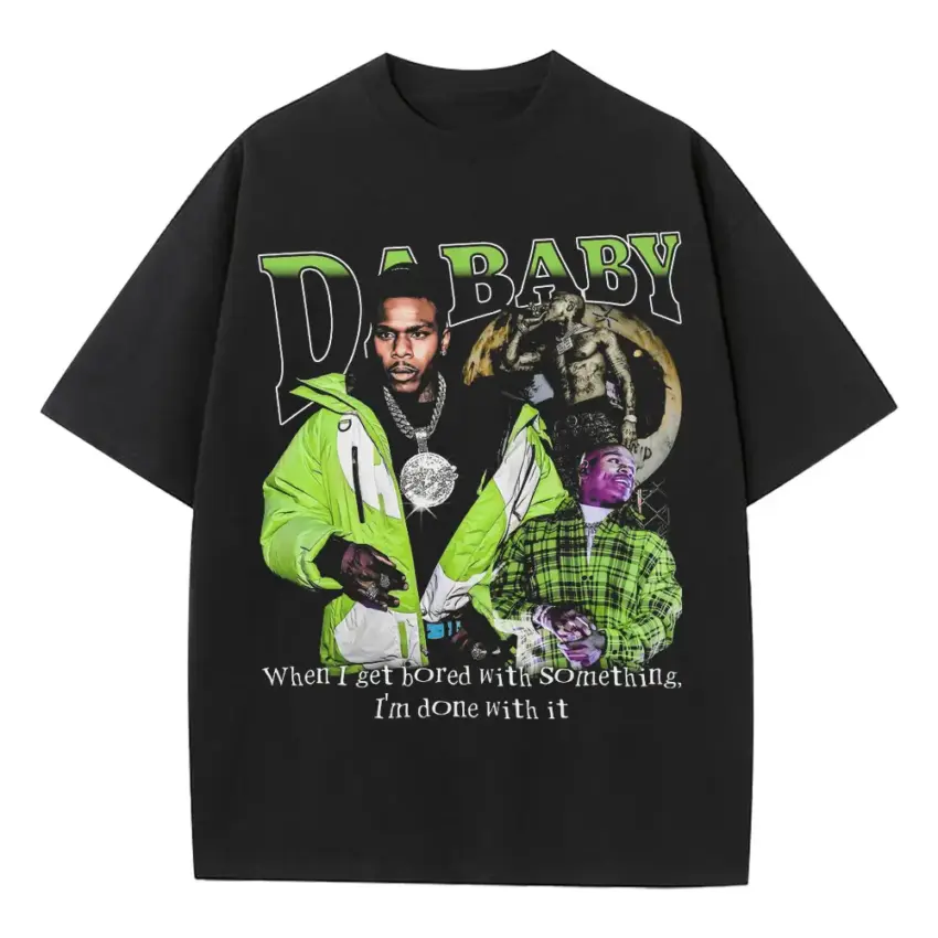 DaBaby Artistic Struggle Heavyweight Oversized Black Graphic Tee