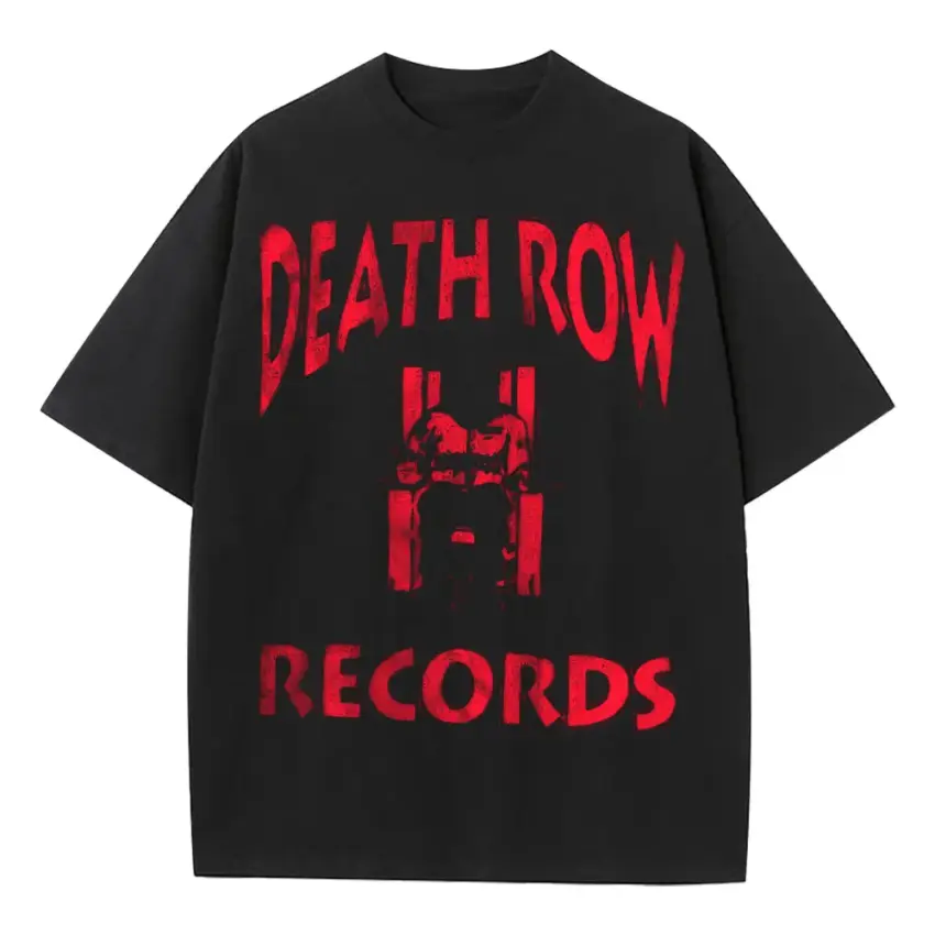 Death Row Records Icon Heavyweight Oversized Black Graphic Tee