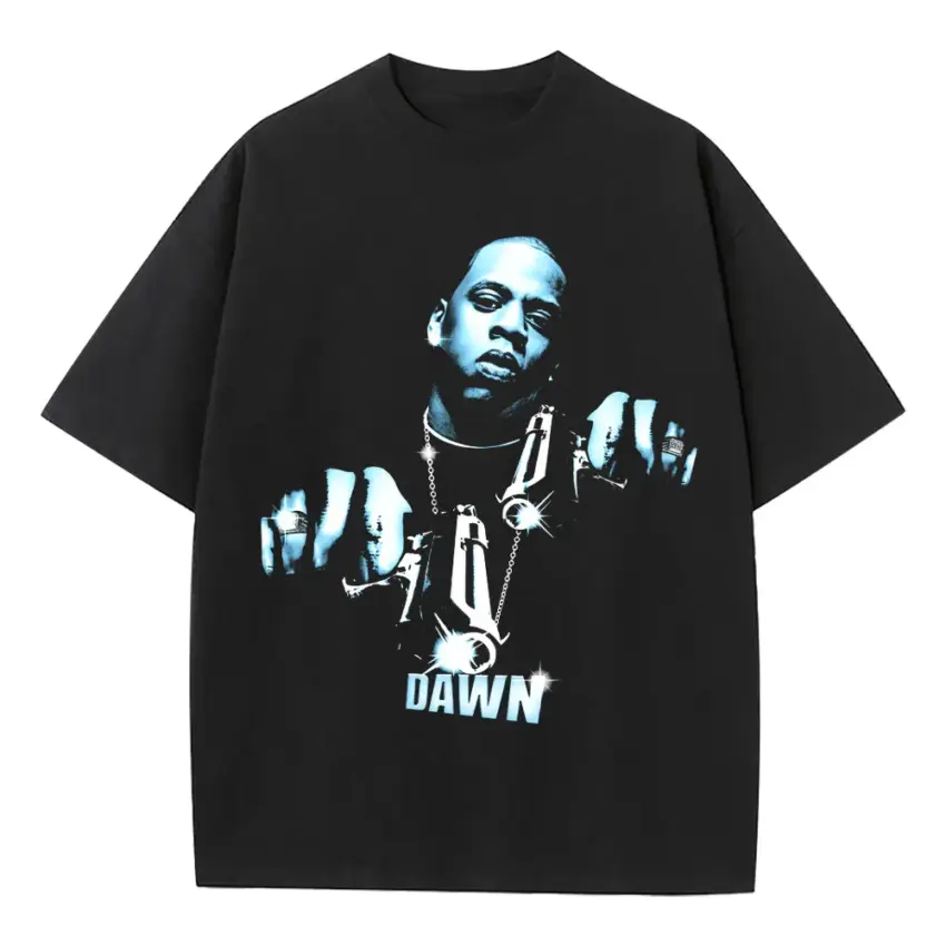 Dawn FM Heavyweight Oversized Black Graphic Tee