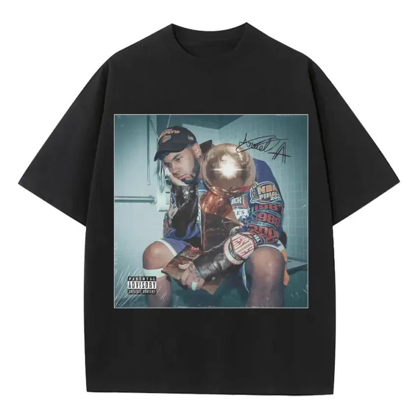 Drip Harder Duo Heavyweight Oversized Black Graphic Tee