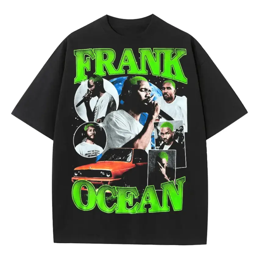 Frank Ocean Blonde Nostalgia Heavyweight Oversized Black Graphic Tee