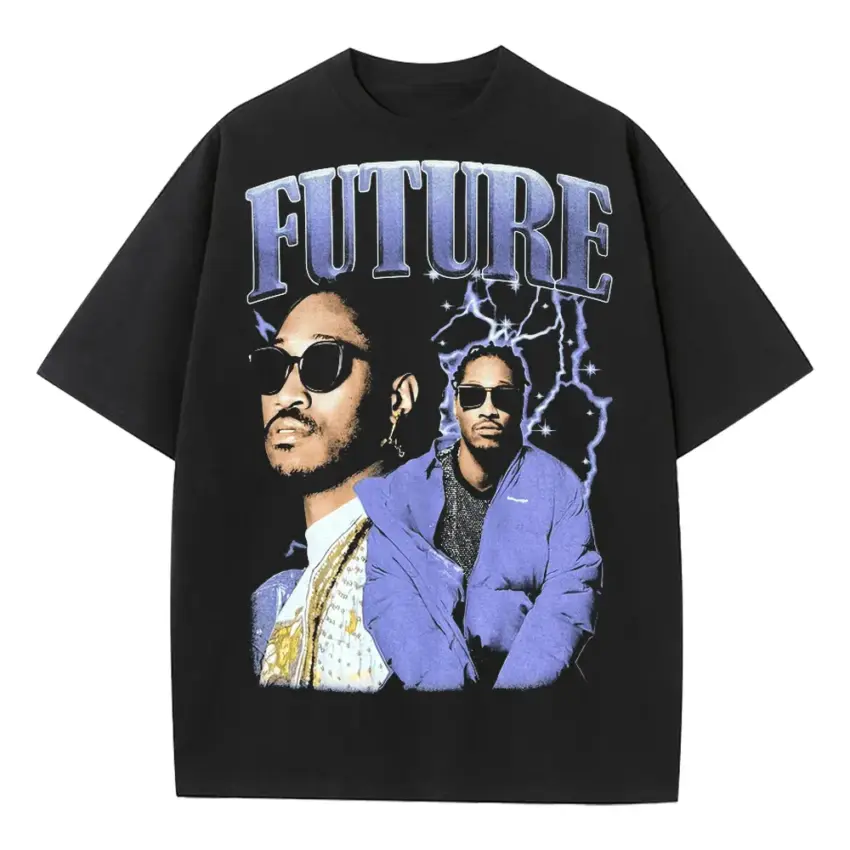 Future Suit And Tie Heavyweight Oversized Black Graphic Tee