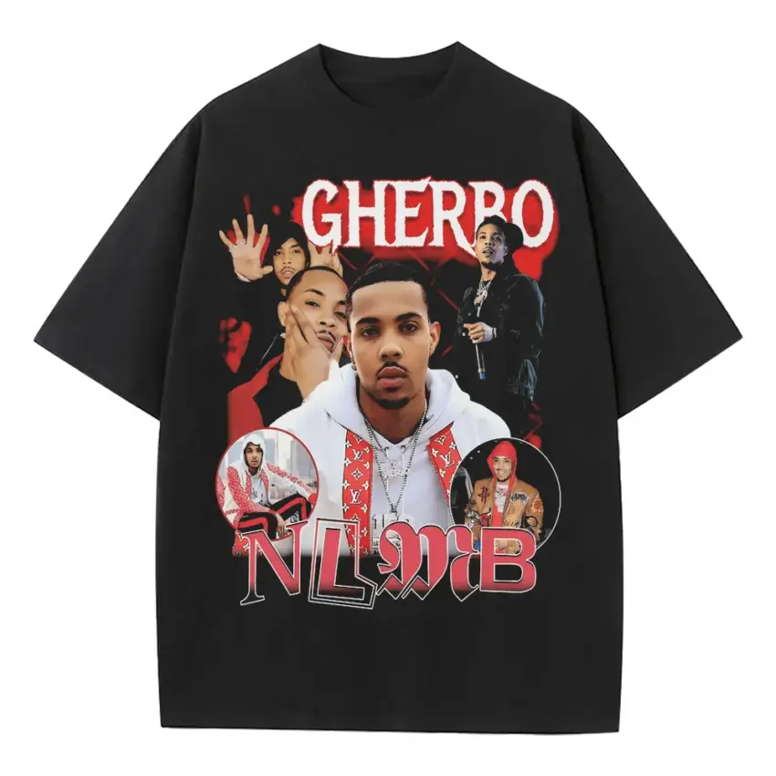 G Herbo NLMB Heavyweight Oversized Black Graphic Tee