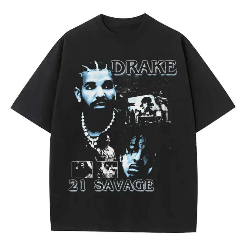 Her Loss Drake And Savage Heavyweight Oversized Black Graphic Tee
