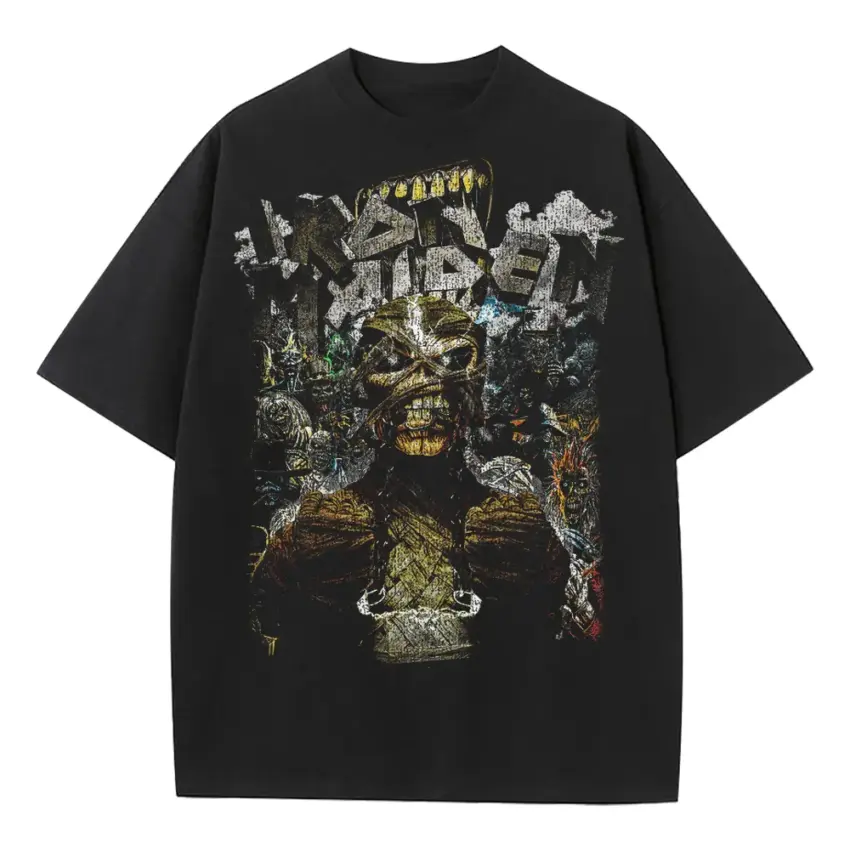 Hip Hop Legends Heavyweight Oversized Black Graphic Tee