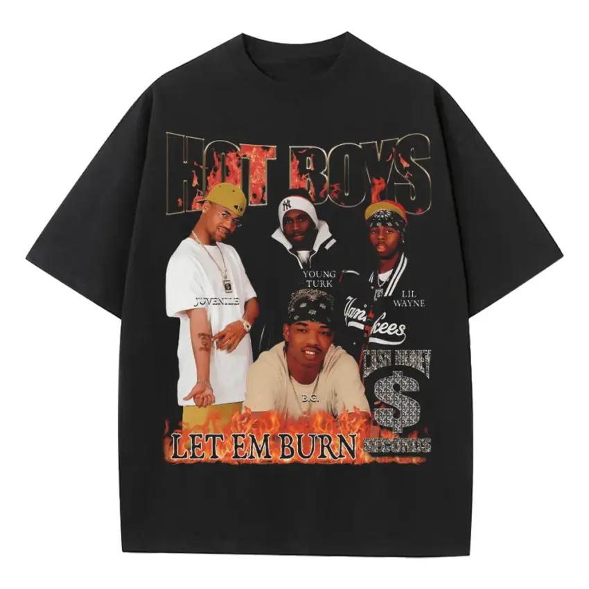 Hot Boys Get It How U Live Heavyweight Oversized Black Graphic Tee