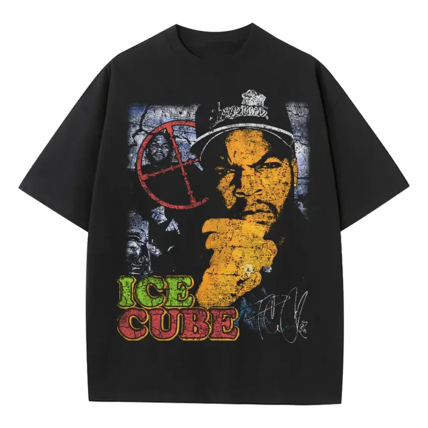 Ice Cube Chronicles Heavyweight Oversized Black Graphic Tee