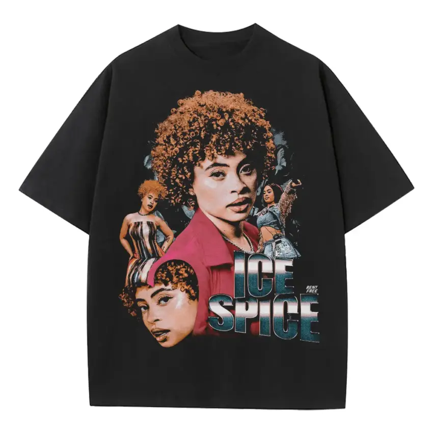 Ice Spice Princess Diana Heavyweight Oversized Black Graphic Tee