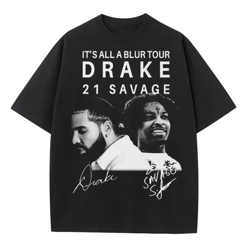 Its All A Blur Tour Heavyweight Oversized Black Graphic Tee