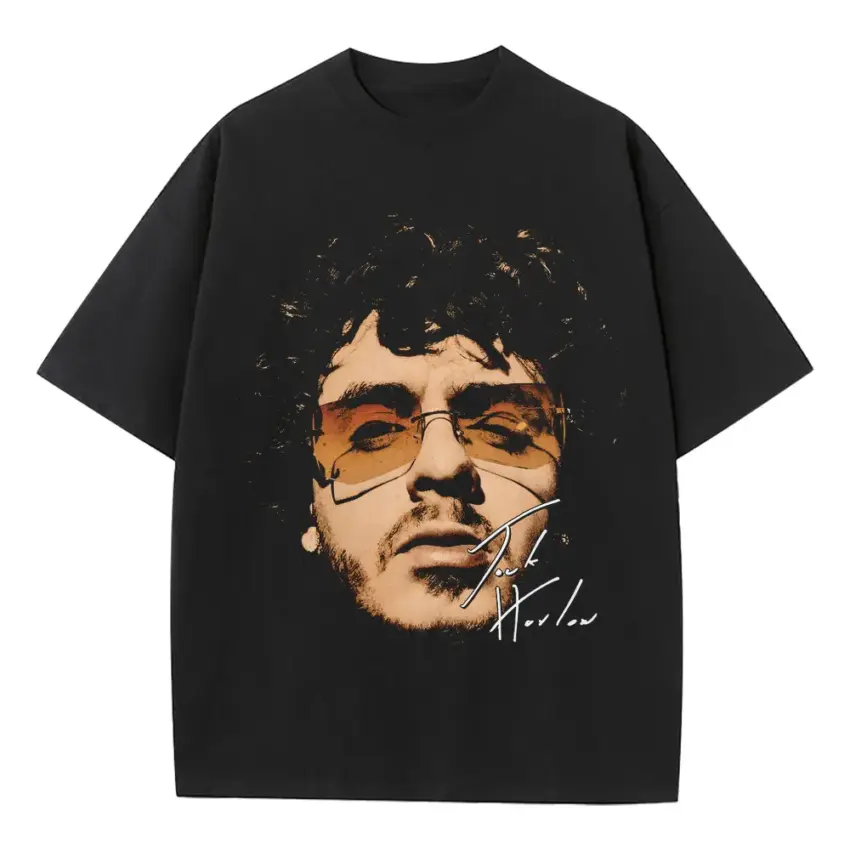Jack Harlow Signature Heavyweight Oversized Black Graphic Tee