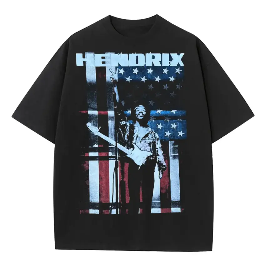 Jimi Hendrix Electric Ladyland Heavyweight Oversized Black Graphic Tee