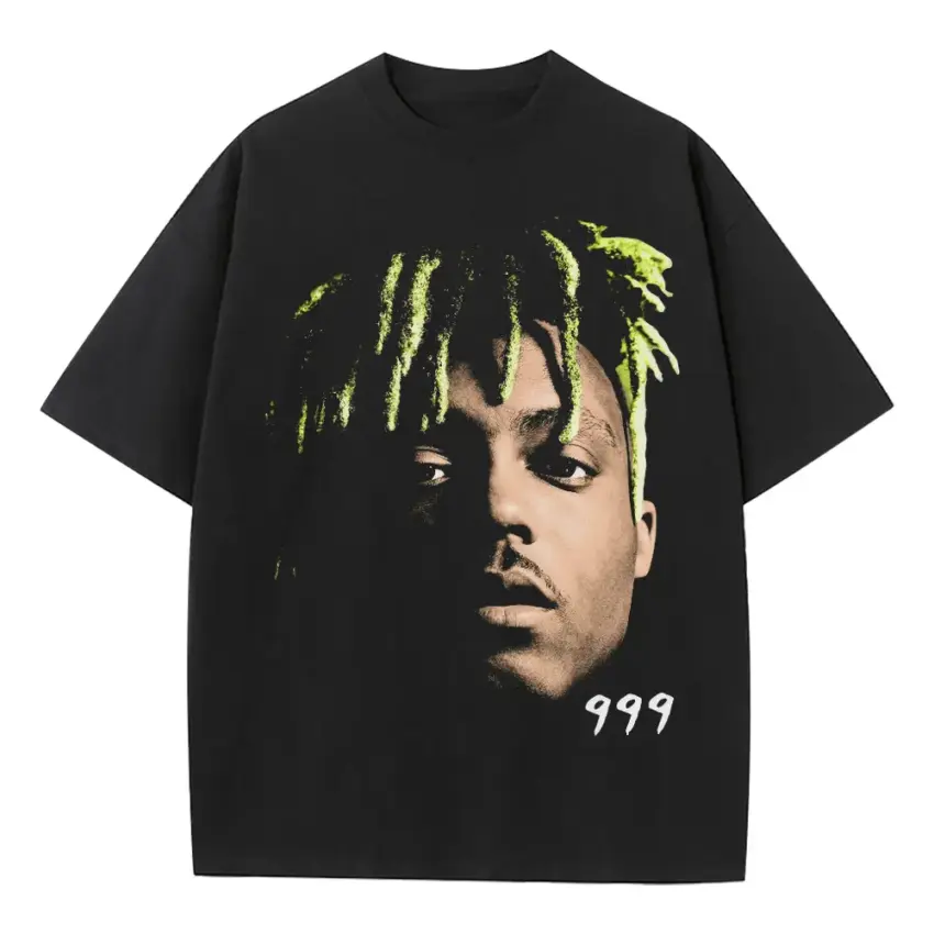 Juice WRLD 999 Portrait Heavyweight Oversized Black Graphic Tee