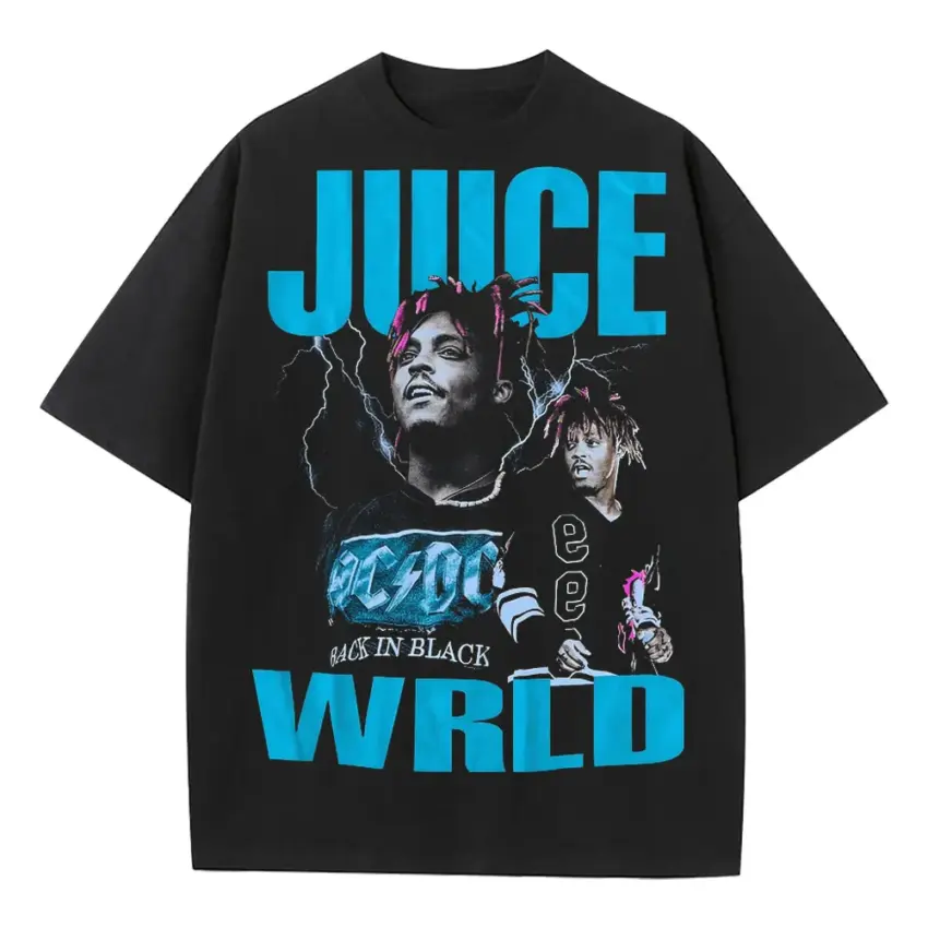 Juice WRLD All In Black Heavyweight Oversized Black Graphic Tee