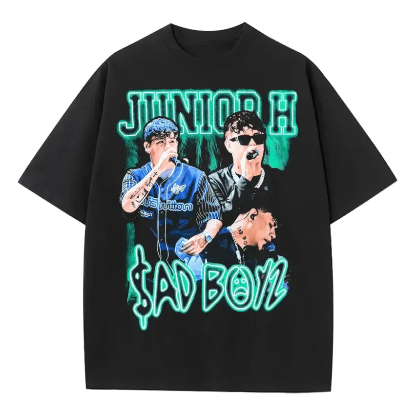 Junior H Sad Boyz 4 Life Heavyweight Oversized Black Graphic Tee
