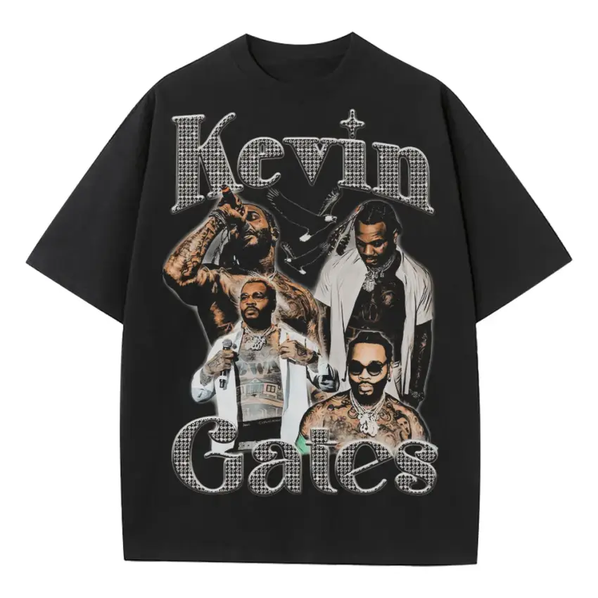 Kevin Gates Islah Tribute Heavyweight Oversized Black Graphic Tee