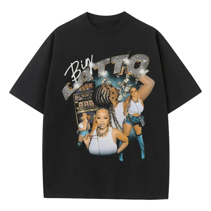 Latto Queen Of Da Souf Heavyweight Oversized Black Graphic Tee