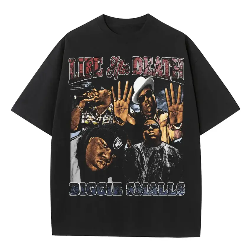 Life After Death Legacy Heavyweight Oversized Black Graphic Tee