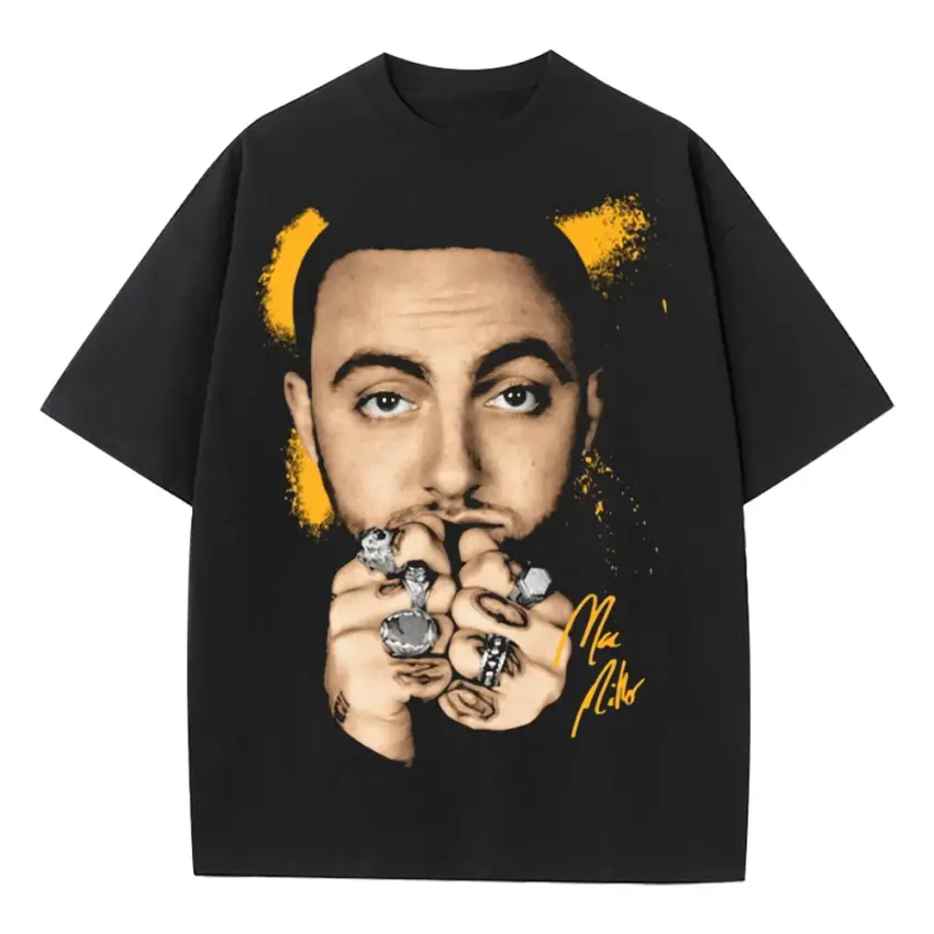 Mac Miller Tribute Heavyweight Oversized Black Graphic Tee
