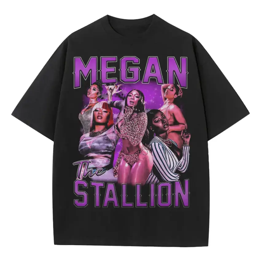 Megan Thee Stallion Hot Girl Heavyweight Oversized Black Graphic Tee